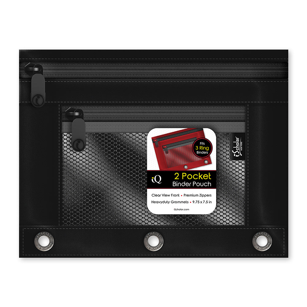 2 Pocket Mesh Binder Pouch with 3 Hole Punch 55013
