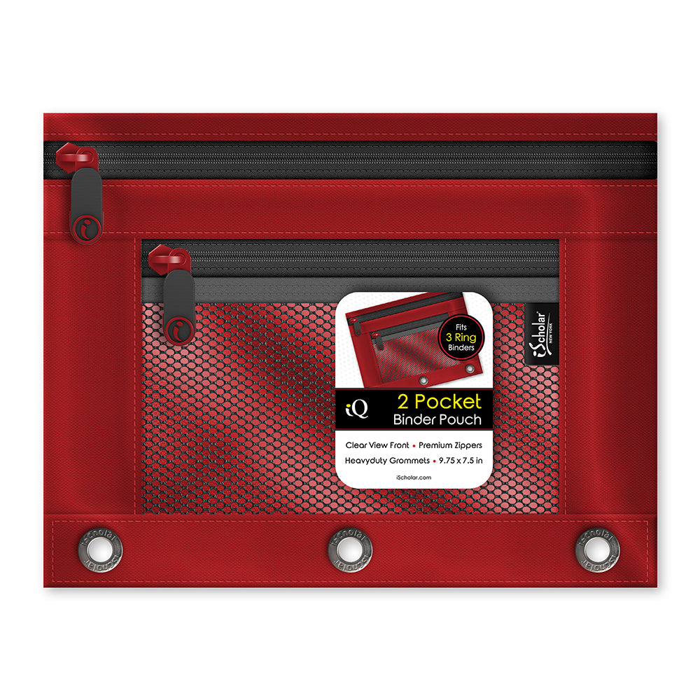 2 Pocket Mesh Binder Pouch with 3 Hole Punch 55013