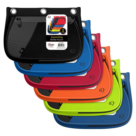 iQ+ 2 Pocket Mesh Expandable Pencil Case with 3 Hole Punch 55020