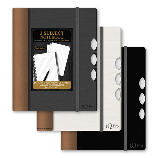 iQ Pro 3 Subject Notebook College Ruled - iQ Notes 9.5 x 6.5in 120 Sheets 56103