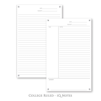iQ Pro 3 Subject Notebook College Ruled - iQ Notes 9.5 x 6.5in 120 Sheets 56103