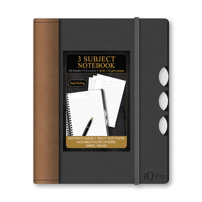 iQ Pro 3 Subject Notebook College Ruled - iQ Notes 9.5 x 6.5in 120 Sheets 56103