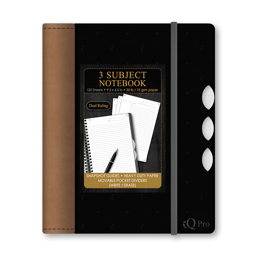 iQ Pro 3 Subject Notebook College Ruled - iQ Notes 9.5 x 6.5in 120 Sheets 56103