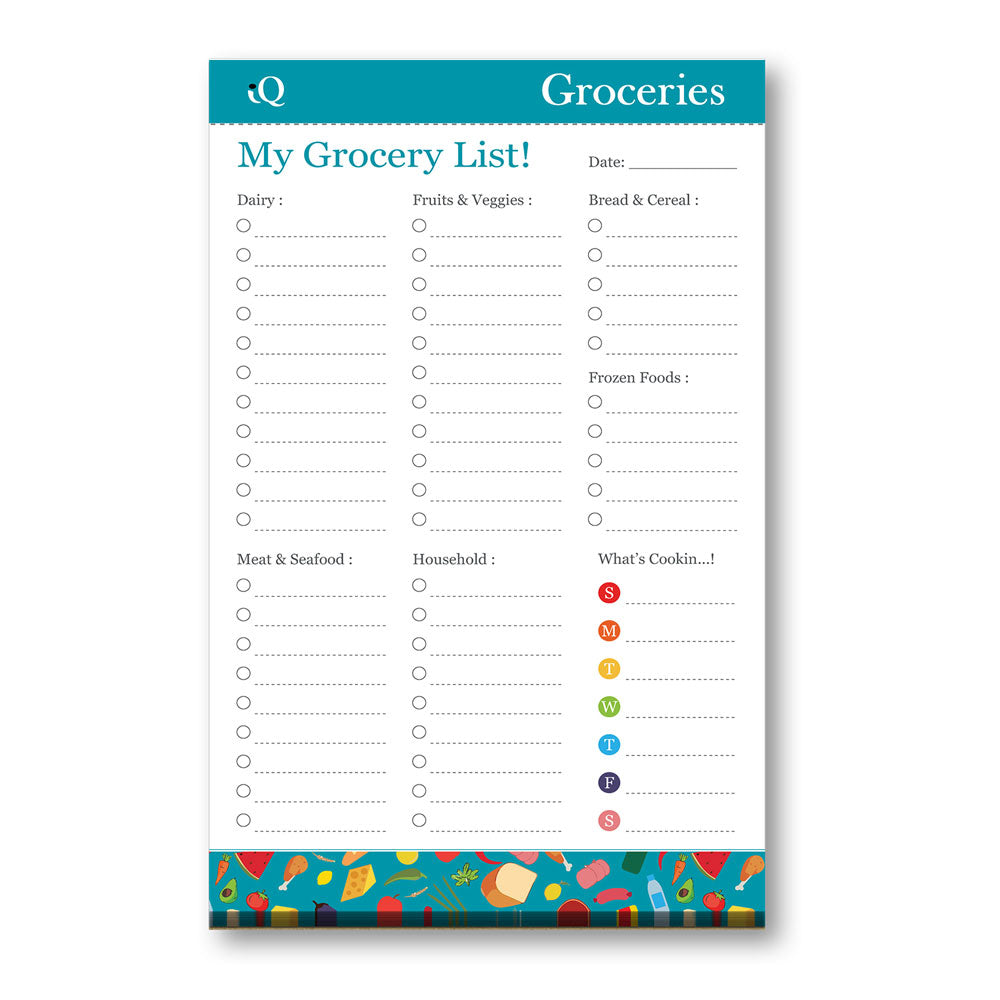 iQ Grocery List Pad 5 x 8in 50 Sheets 57050