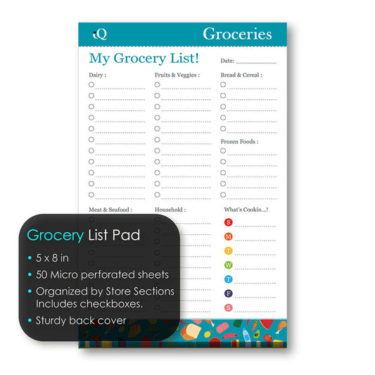 iQ Grocery List Pad 5 x 8in 50 Sheets 57050