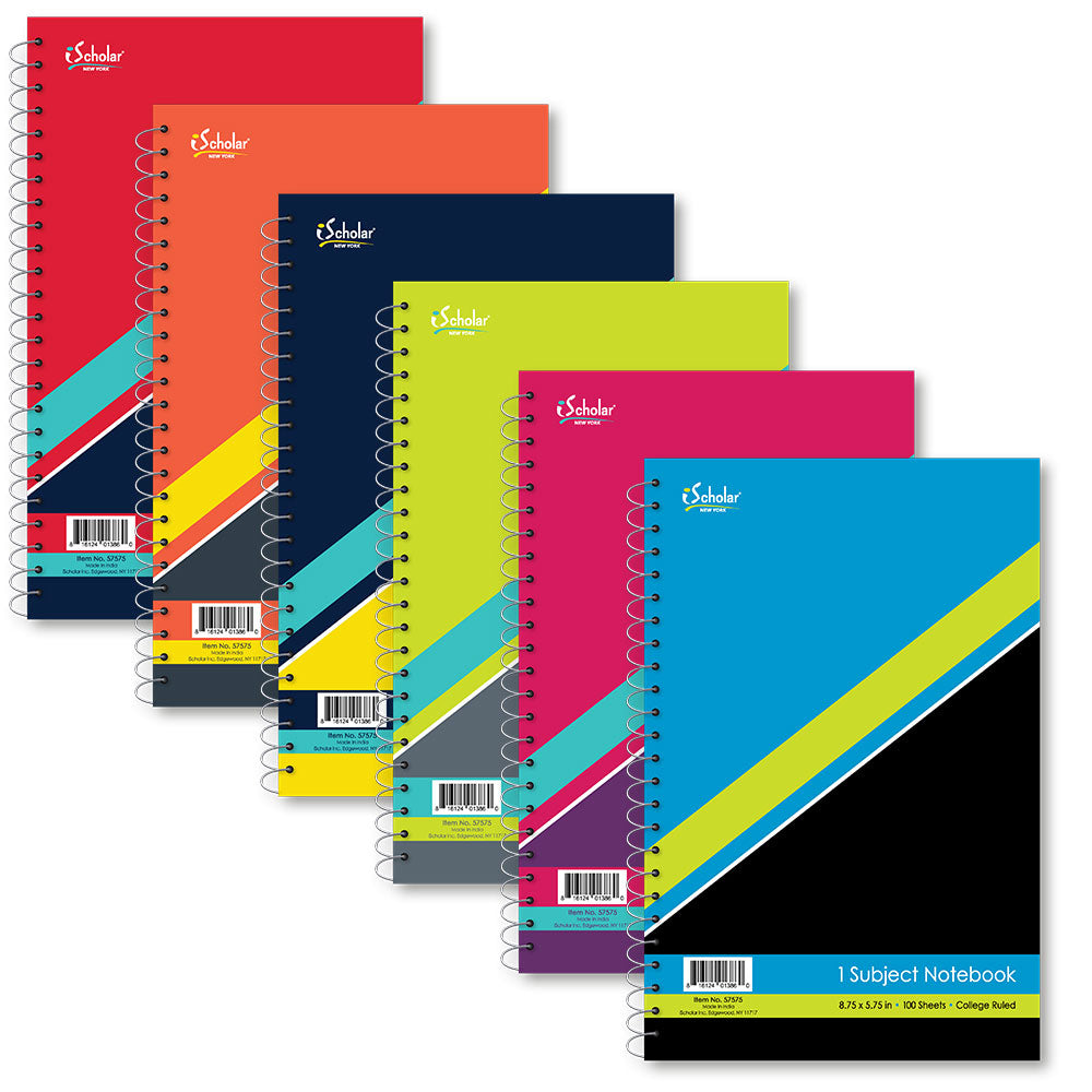 1 Subject Wirebound Notebook College Ruled 8.5 x 5.75in 100 Sheets 57575