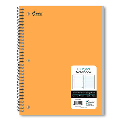 1 Subject Poly Notebook College Ruled 10.5" x 8" 70 Sheets 57802