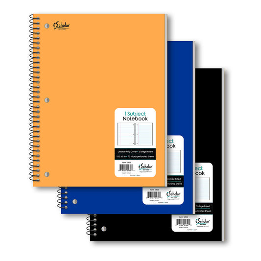1 Subject Poly Notebook College Ruled 10.5" x 8" 70 Sheets 57802