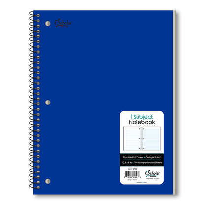 1 Subject Poly Notebook College Ruled 10.5" x 8" 70 Sheets 57802