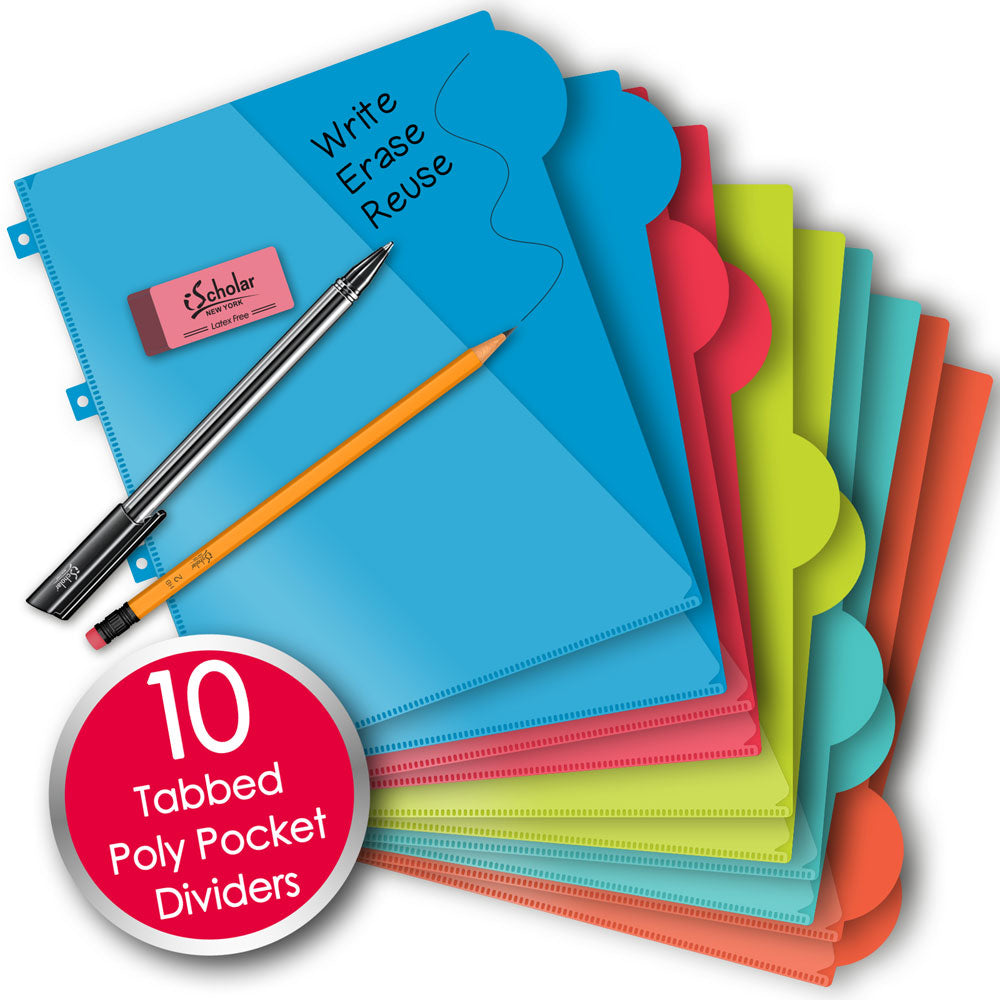 iQ+ Premium 10 Subject Poly Notebook College Ruled  11 x 9in 250 Sheets 58900