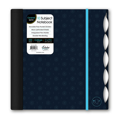 iQ+ Premium 10 Subject Poly Notebook College Ruled  11 x 9in 250 Sheets 58912