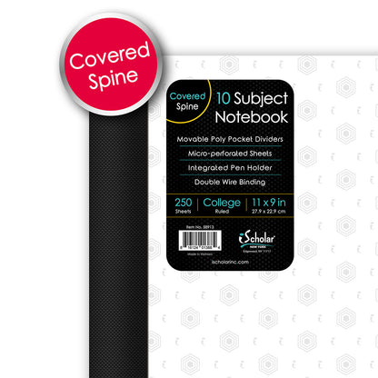 iQ+ Premium 10 Subject Poly Notebook College Ruled  11 x 9in 250 Sheets 58913