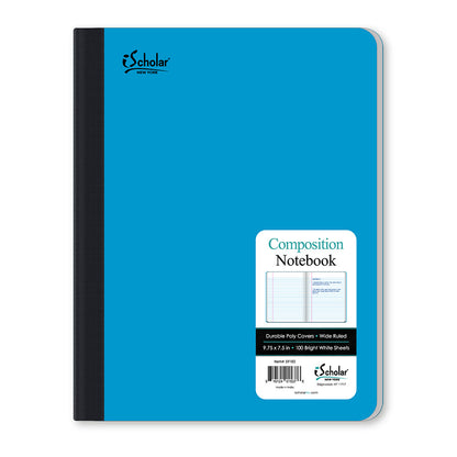 Poly Covers Color Composition Notebook Wide Ruled 9.75 x 7.5in 100 Sheets 59100