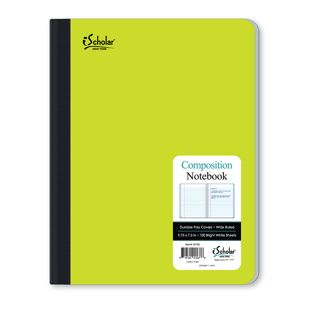 Poly Covers Color Composition Notebook Wide Ruled 9.75 x 7.5in 100 Sheets 59100