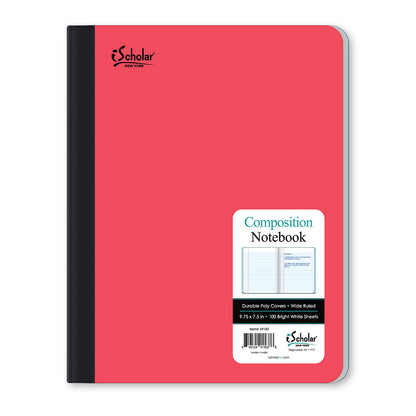 Poly Covers Color Composition Notebook Wide Ruled 9.75 x 7.5in 100 Sheets 59100