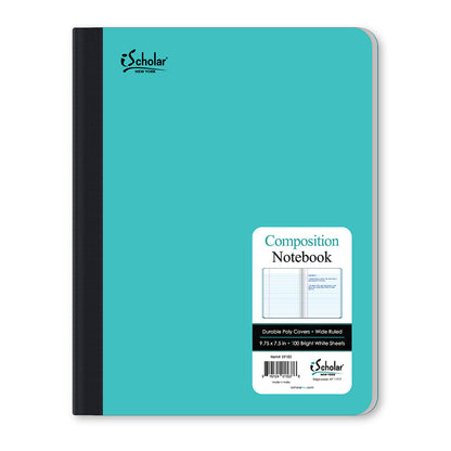 Poly Covers Color Composition Notebook Wide Ruled 9.75 x 7.5in 100 Sheets 59100