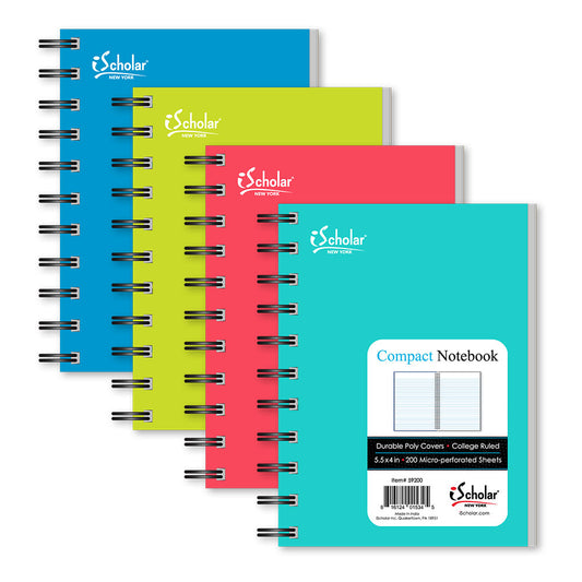 Compact Poly Cover Fat Book  College Ruled 5.5" x 4"  200 Sheets 59200