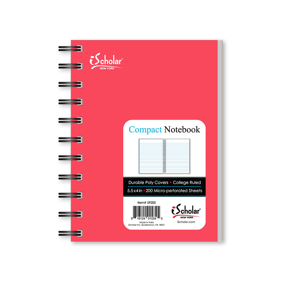 Compact Poly Cover Fat Book  College Ruled 5.5" x 4"  200 Sheets 59200