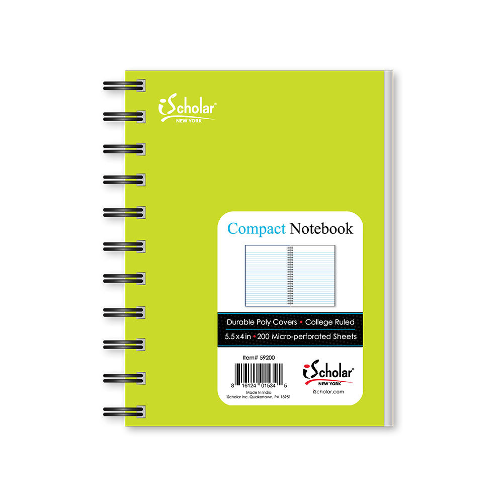 Compact Poly Cover Fat Book  College Ruled 5.5" x 4"  200 Sheets 59200