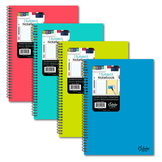 1 Subject Poly Notebook College Ruled 8.3" x 6" 80 Sheets 59602