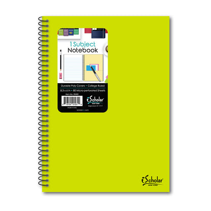 1 Subject Poly Notebook College Ruled 8.3" x 6" 80 Sheets 59602