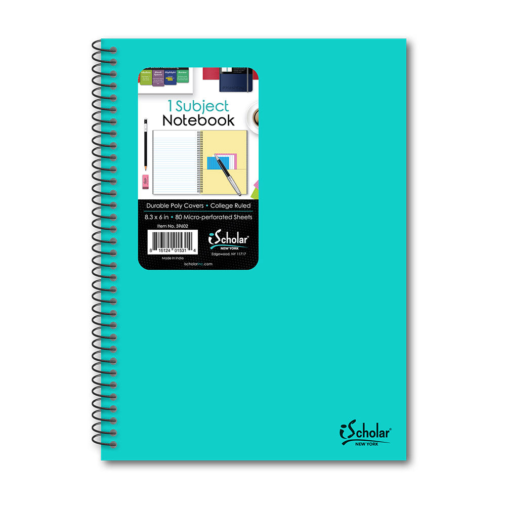 1 Subject Poly Notebook College Ruled 8.3" x 6" 80 Sheets 59602