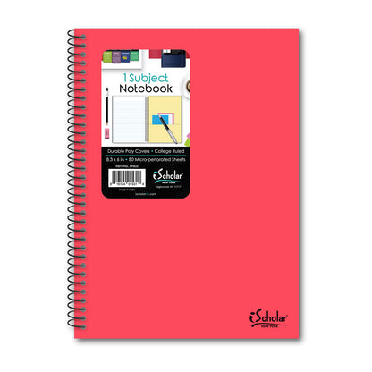 1 Subject Poly Notebook College Ruled 8.3" x 6" 80 Sheets 59602