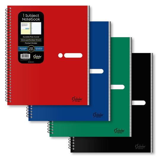 1 Subject Poly Notebook Wide Ruled 10.5" x 8.5" 100 Sheets 59711
