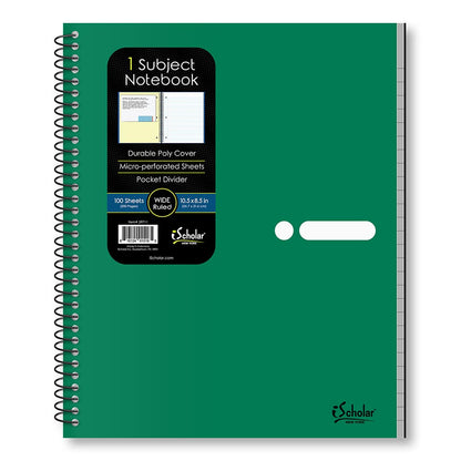 1 Subject Poly Notebook Wide Ruled 10.5" x 8.5" 100 Sheets 59711