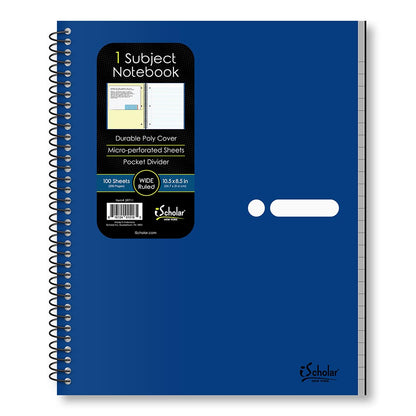 1 Subject Poly Notebook Wide Ruled 10.5" x 8.5" 100 Sheets 59711