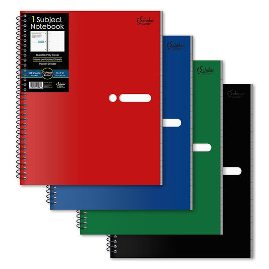 1 Subject Poly Notebook College Ruled 11" x 9" 100 Sheets 59712