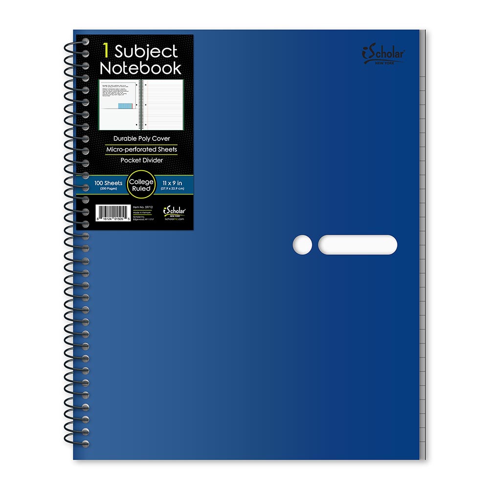 1 Subject Poly Notebook College Ruled 11" x 9" 100 Sheets 59712