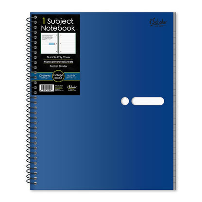 1 Subject Poly Notebook College Ruled 11" x 9" 100 Sheets 59712