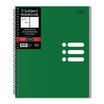 3 Subject Poly Notebook College Ruled 11" x 9" 150 Sheets 59714