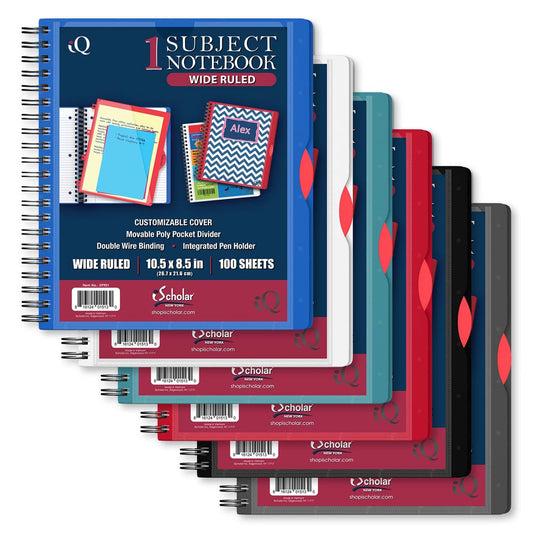 iQ Premium 1 Subject Poly Notebook Wide Ruled 10.5 x 8.5in 100 Sheets 59901