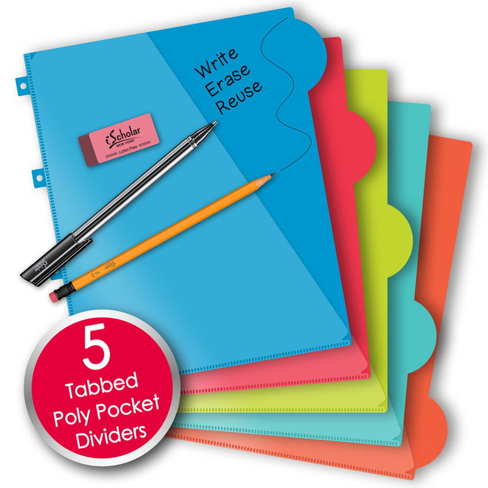 iQ+ Premium 5 Subject Poly Notebook College Ruled  11 x 9in 200 Sheets 59906