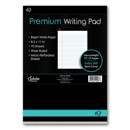 iQ+ Premium Writing Pad White 8.5 x 11in 70 Sheets 60180
