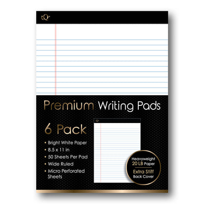 6 Pack iQ+ Premium Writing Pad White 8.5 x 11in 300 Sheets 68106