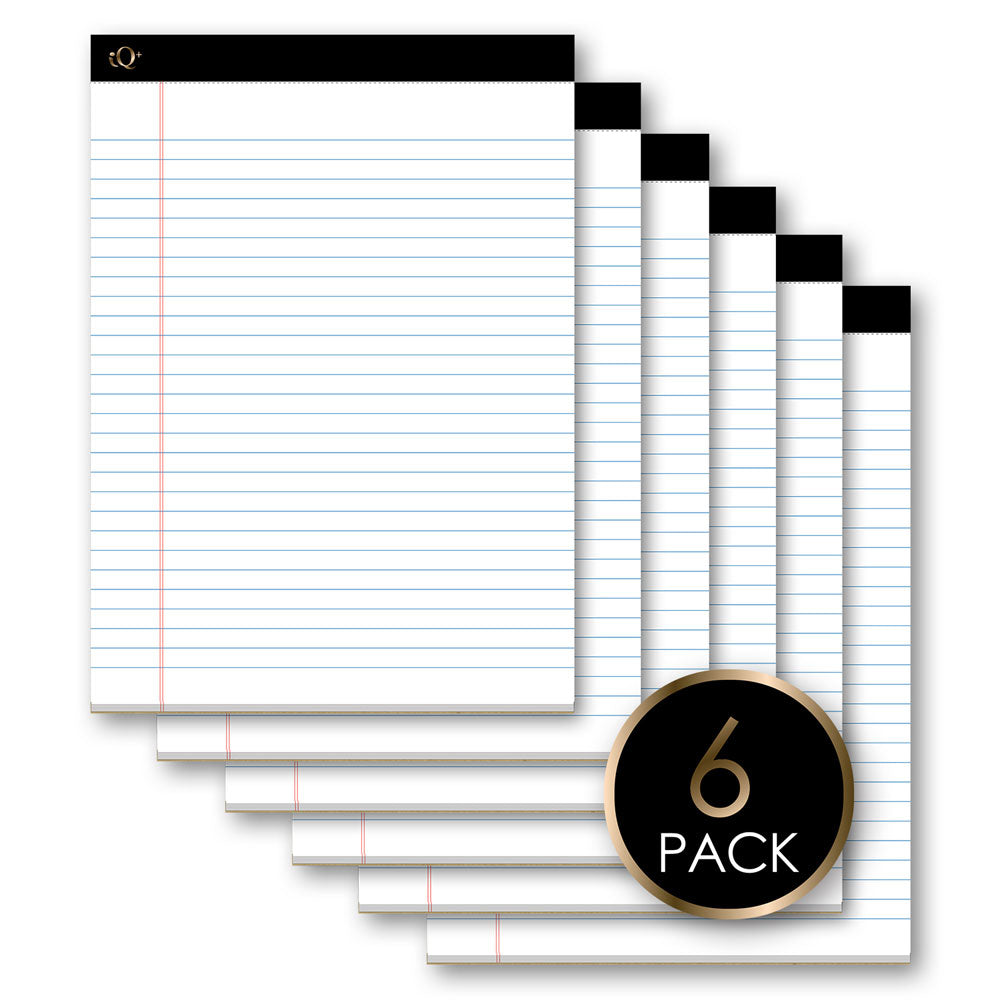 6 Pack iQ+ Premium Writing Pad White 8.5 x 11in 300 Sheets 68106