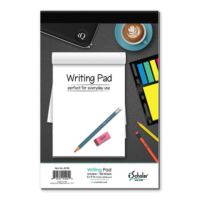 Writing Pad Unruled 6 x 9in 100 Sheets 69100