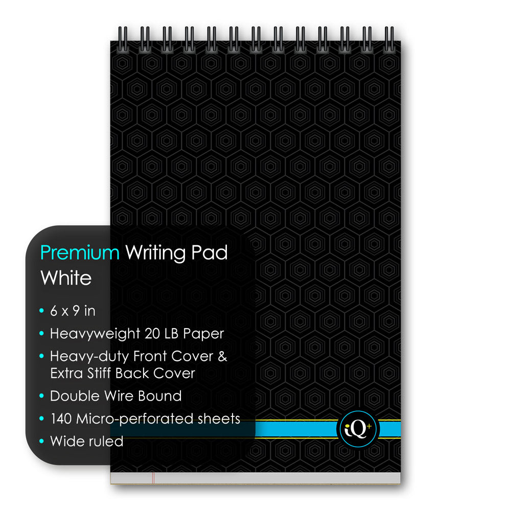 iQ+ Premium Writing Pad White Double Wire 6 x 9in 140 Sheets 69200