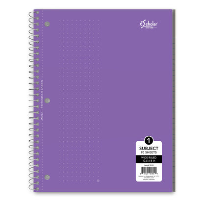 1 Subject Wirebound Notebook Wide Ruled 10.5 x 8in 70 Sheets 78101