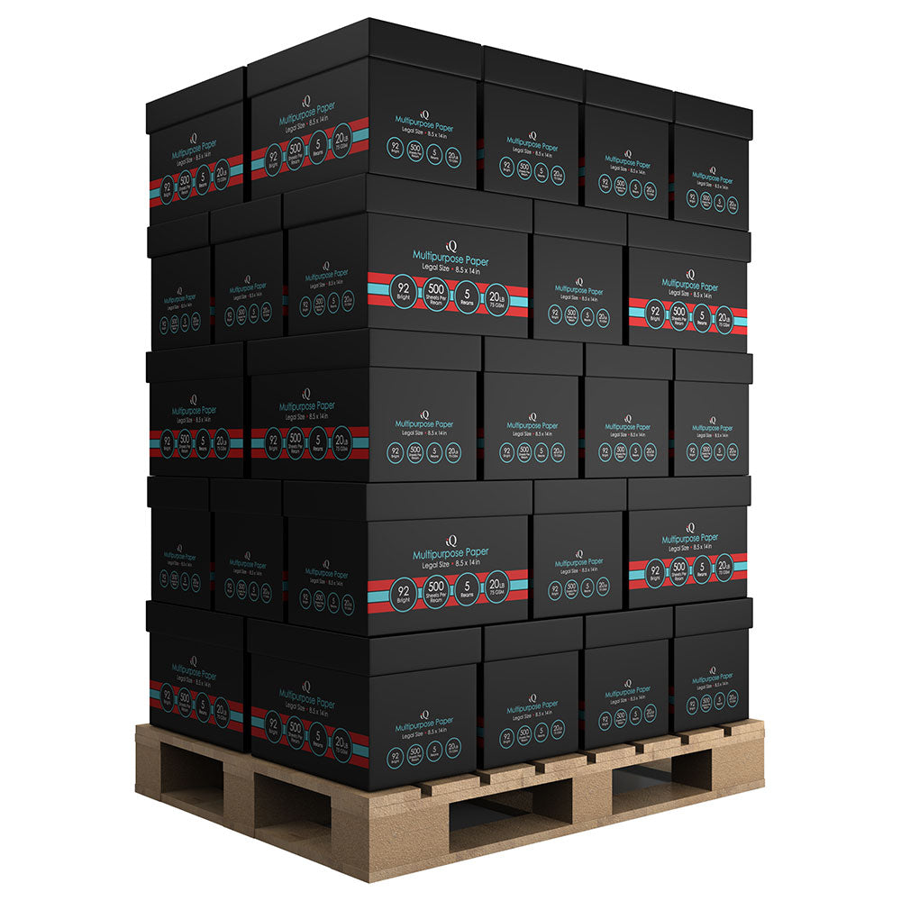 iQ Multipurpose Legal Paper Pallet 8.5 x 14in 300 Reams 150,000 Sheets 80514