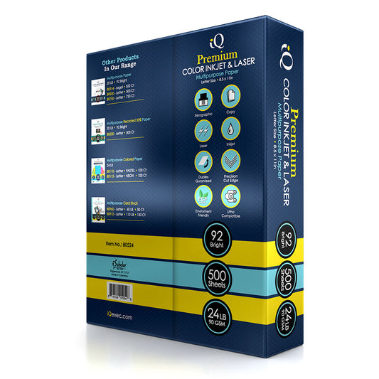 iQ Premium 24LB Multipurpose Paper Pallet 8.5 x 11in 320 Reams 160,000 Sheets 80524