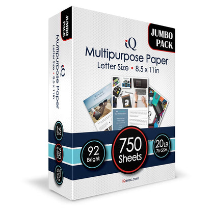 iQ Multipurpose Paper Jumbo Pack Pallet 8.5 x 11in 240 Reams 180,000 Sheets  80750
