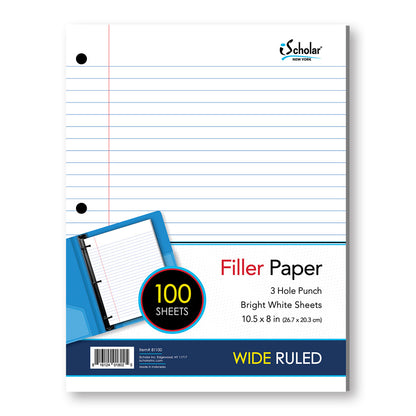 Filler Paper Wide Ruled 10.5 x 8in 100 Sheets 81100