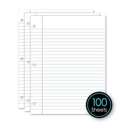 Filler Paper Wide Ruled 10.5 x 8in 100 Sheets 81100
