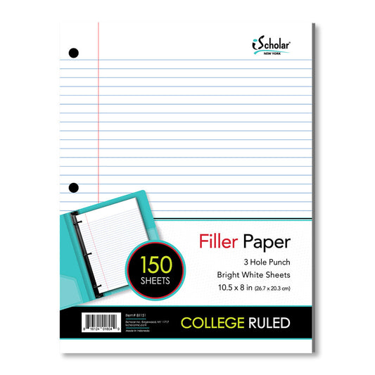 Filler Paper College Ruled 10.5 x 8in 150 Sheets 81151