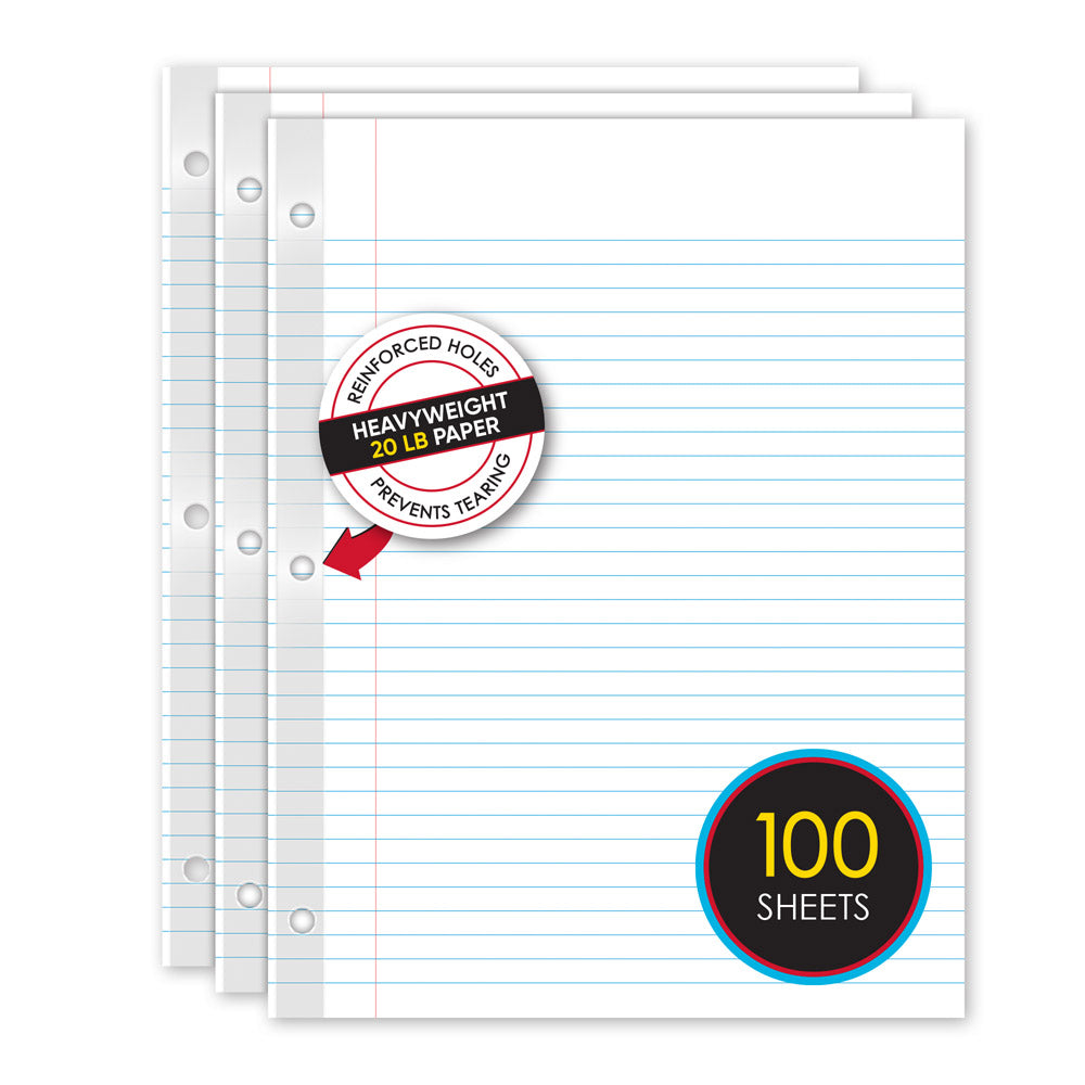 iQ Reinforced Filler Paper College Ruled 11 x 8.5in 100 Sheets 83101