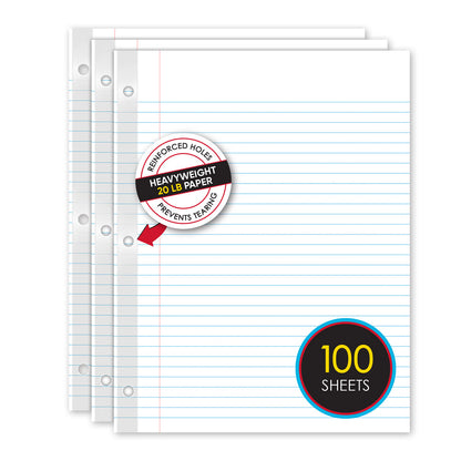 iQ Reinforced Filler Paper College Ruled 11 x 8.5in 100 Sheets 83101